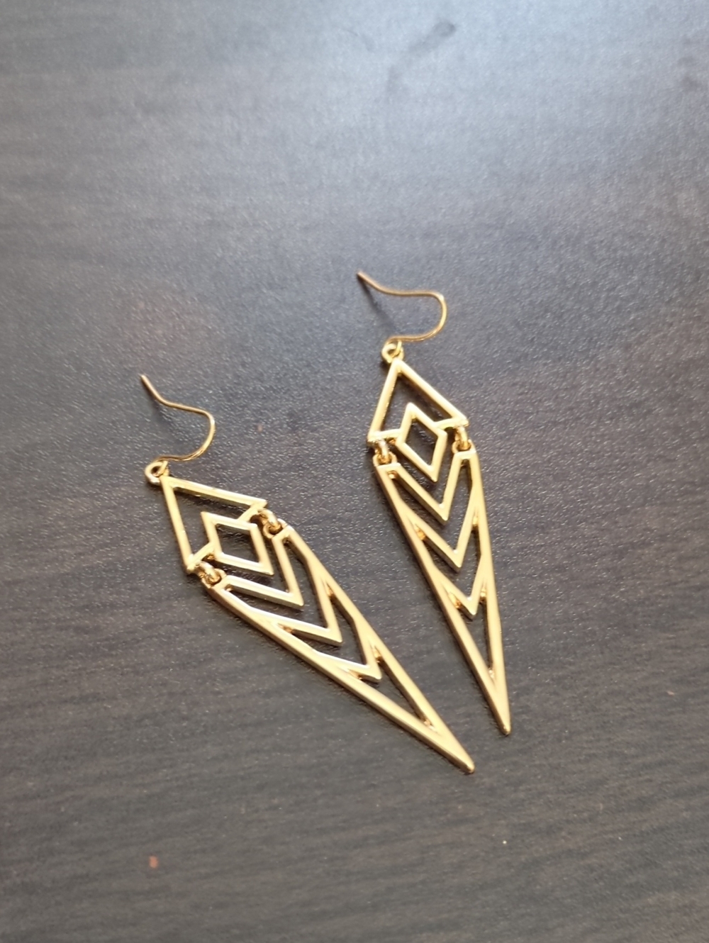 Gold Geometric Drop Earrings - Elegant Women Jewelry